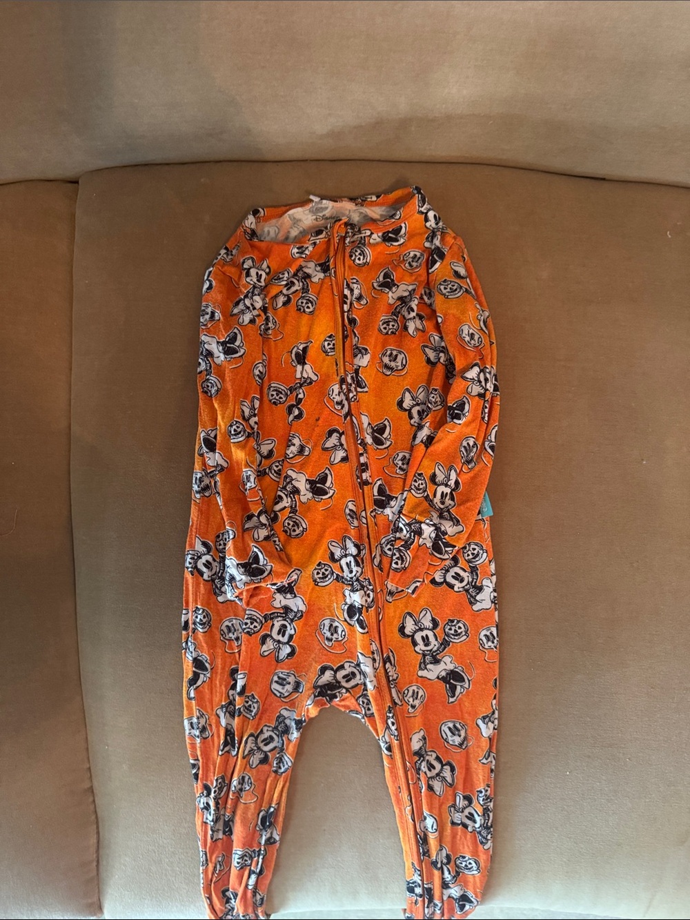 Disney Orange Minnie Mouse x Posh Peanut Zippered Pajamas